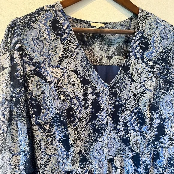 Joie Floral Layered Sheer Sleeve Flowy Dress in Parisian Paisley XL - Picture 5 of 15